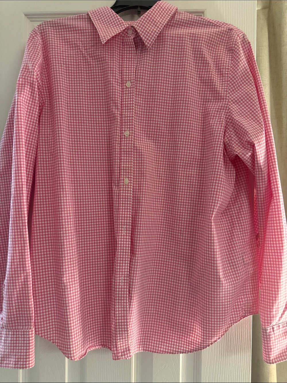 Chaps Pink and White Gingham Dress Shirt
